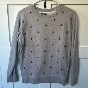 Gray embellished sweatshirt by J.Crew